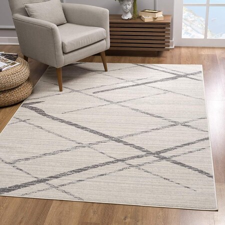 Palacedesigns 2 x 6 ft. Modern Abstract Pattern Rectangle Area Rug - Grey PA3101974